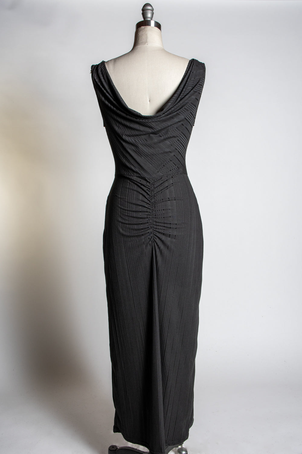 Formal Athena Gown Dress - Black Rib Knit