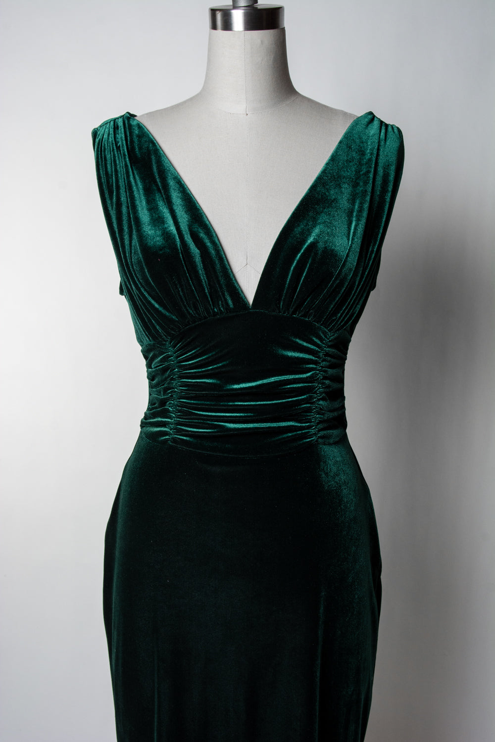 Formal Athena Gown Dress - Stretch Velvet, Hunter Green