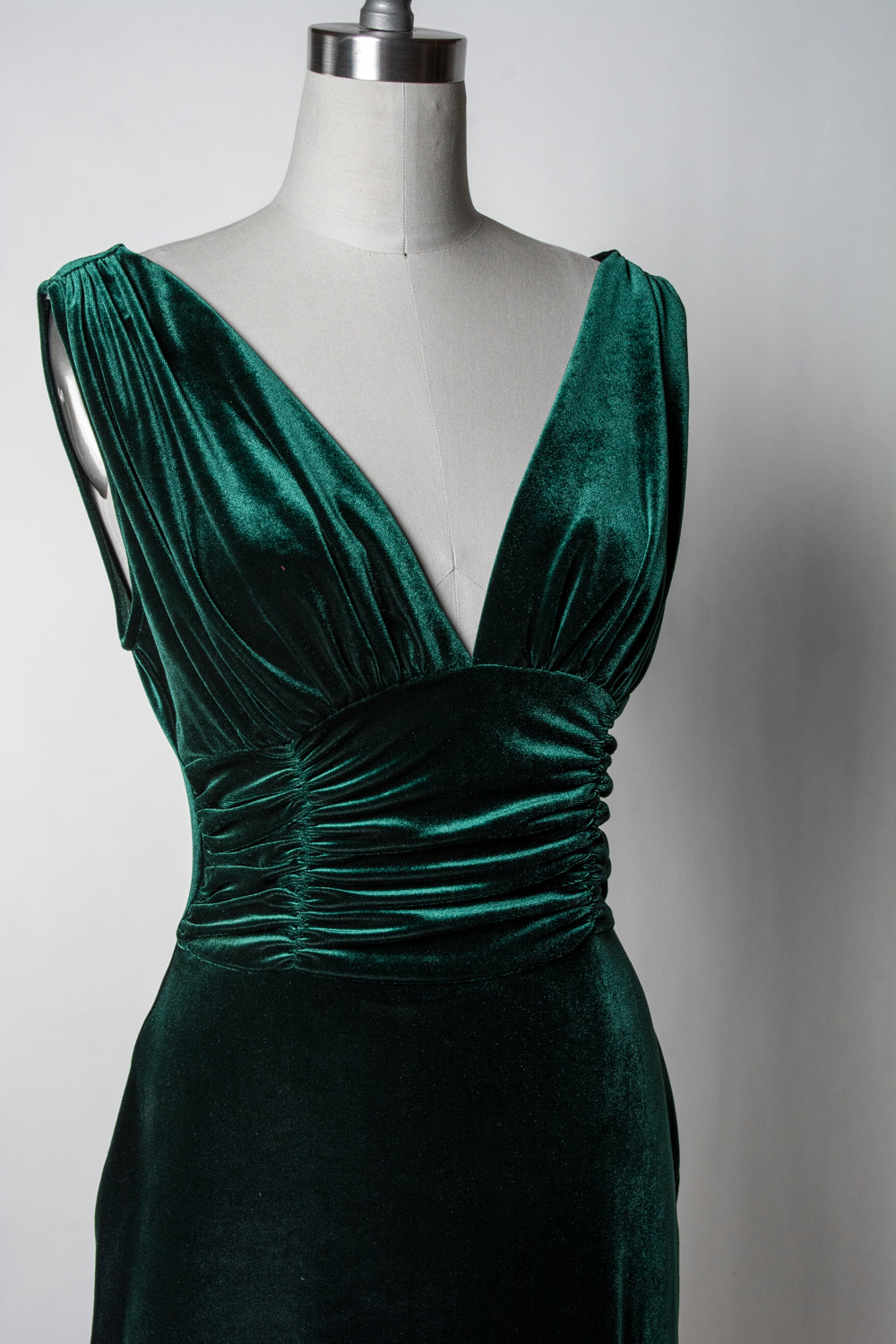 Formal Athena Gown Dress - Stretch Velvet, Hunter Green