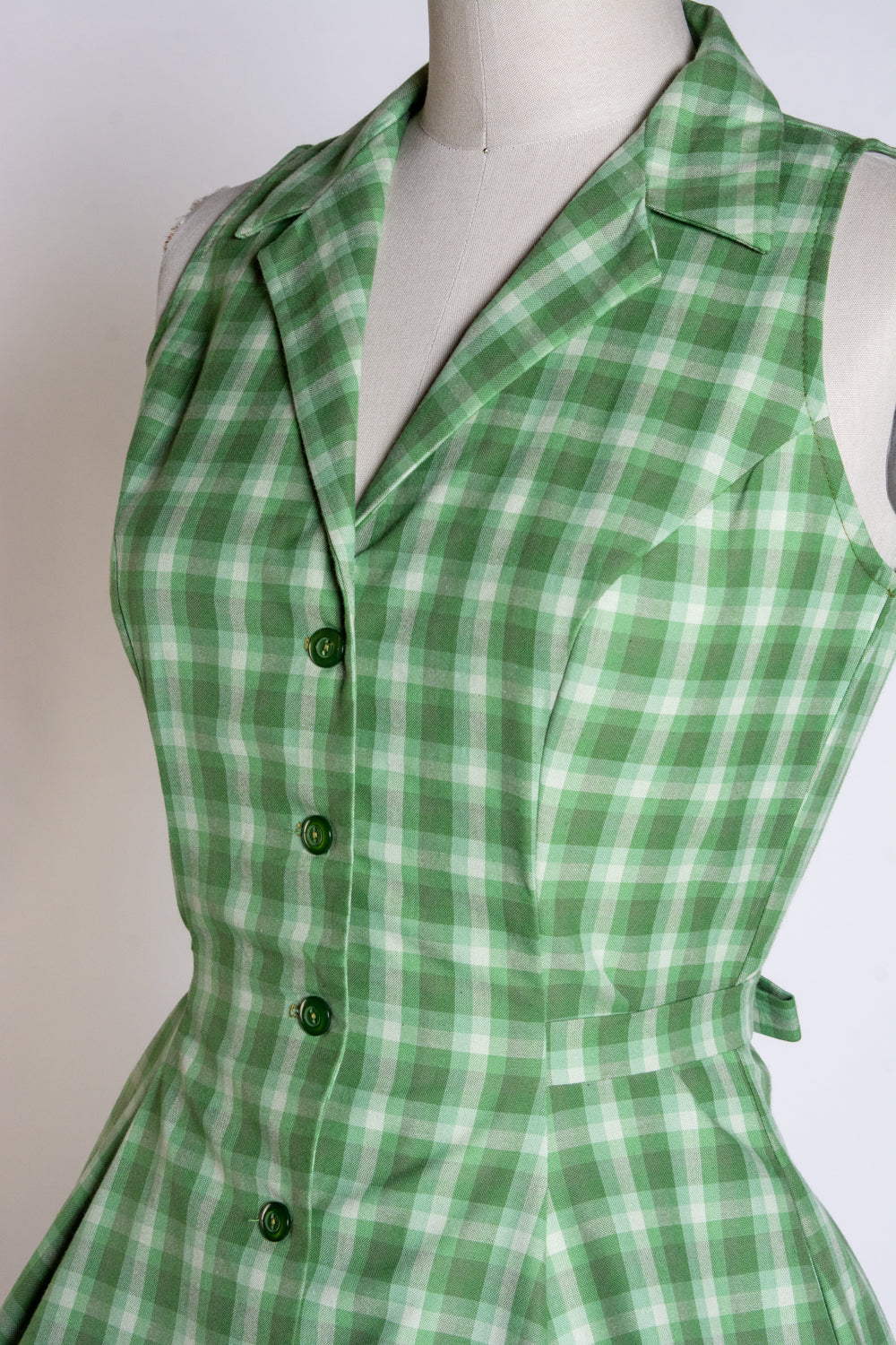 Betty Lou Dress - Green Tonal Plaid