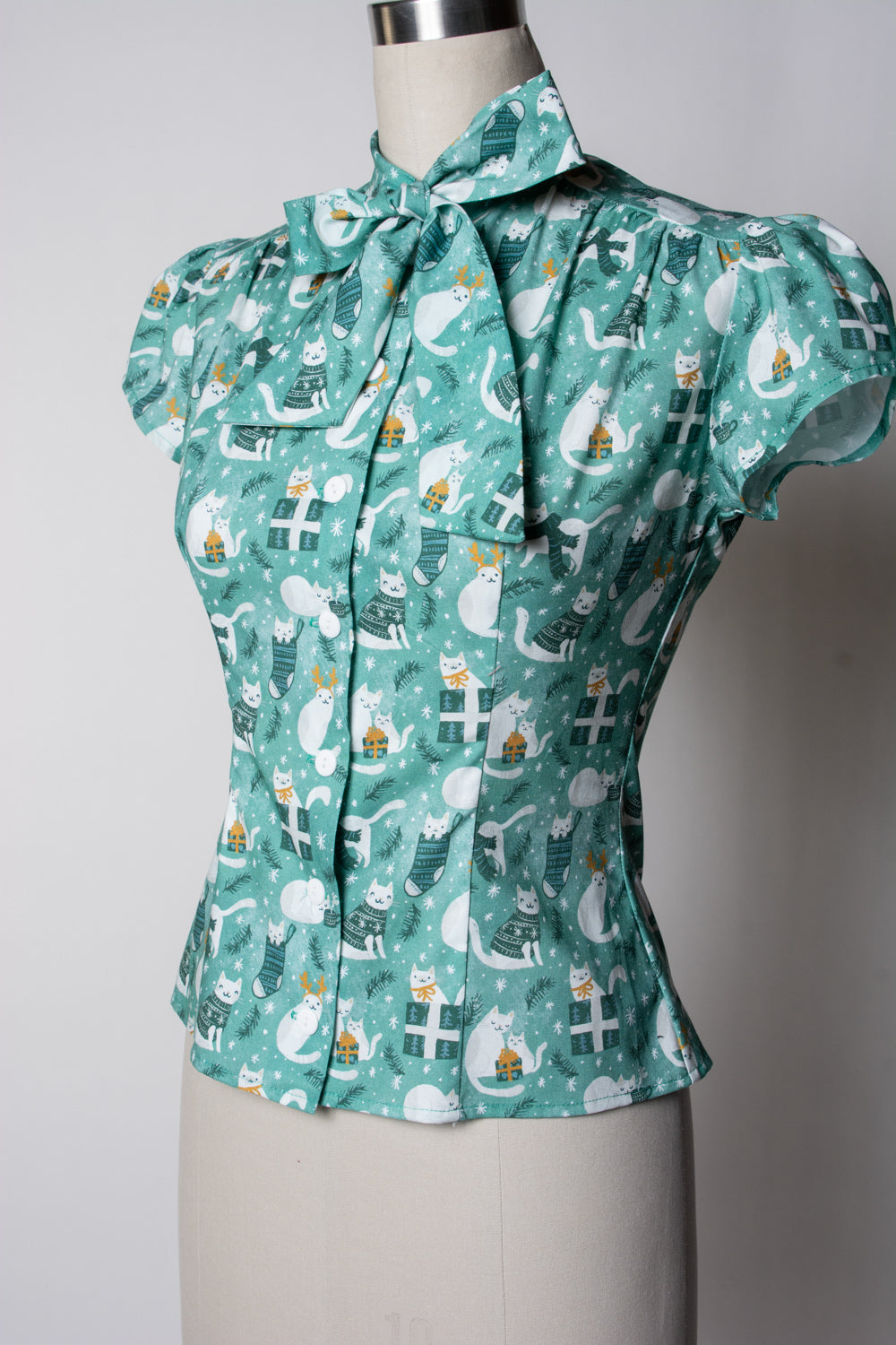 Estelle Blouse - Christmas Cats