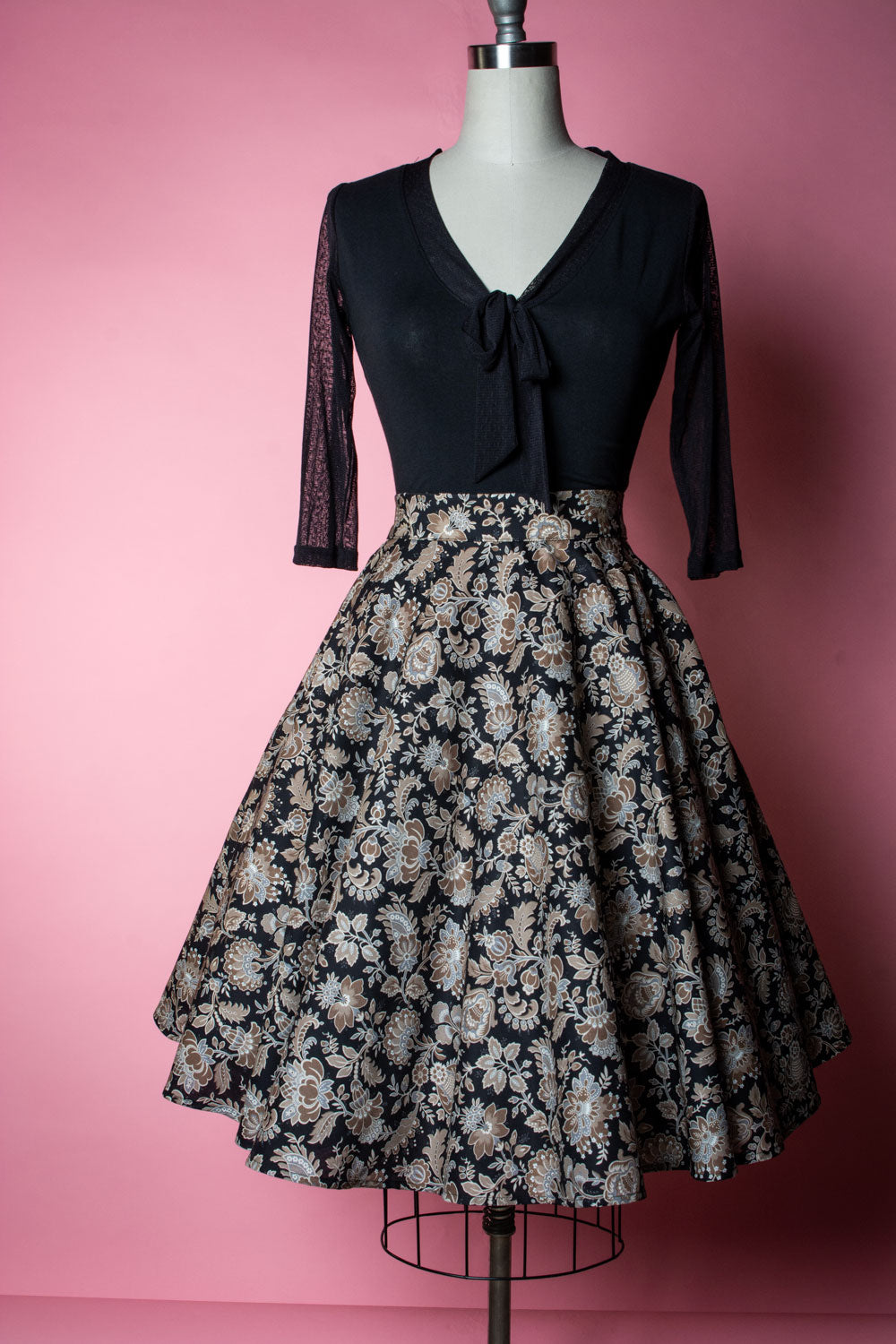 Haute Circle Skirt - Black Fluer Paisley