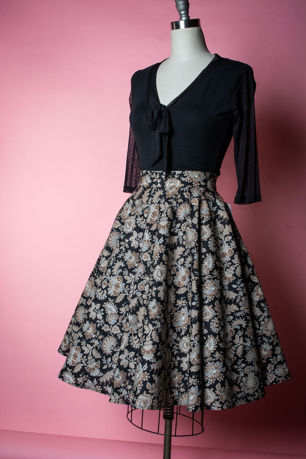 Haute Circle Skirt - Black Fluer Paisley