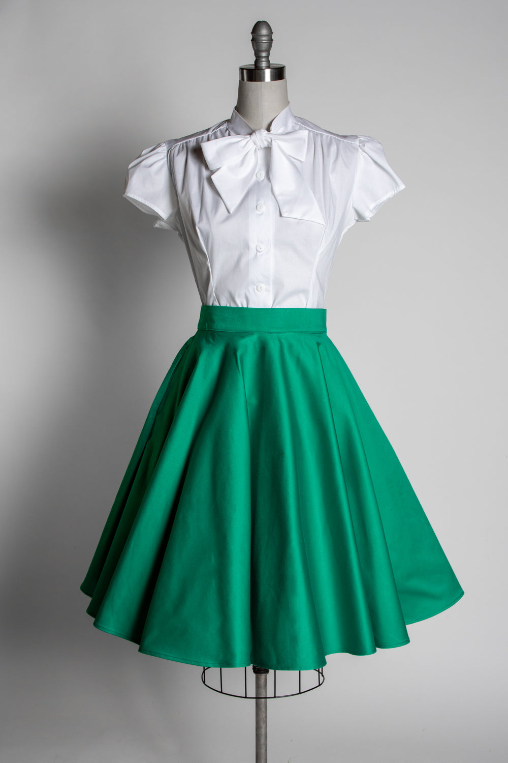 Haute Circle Skirt - Emerald Sateen