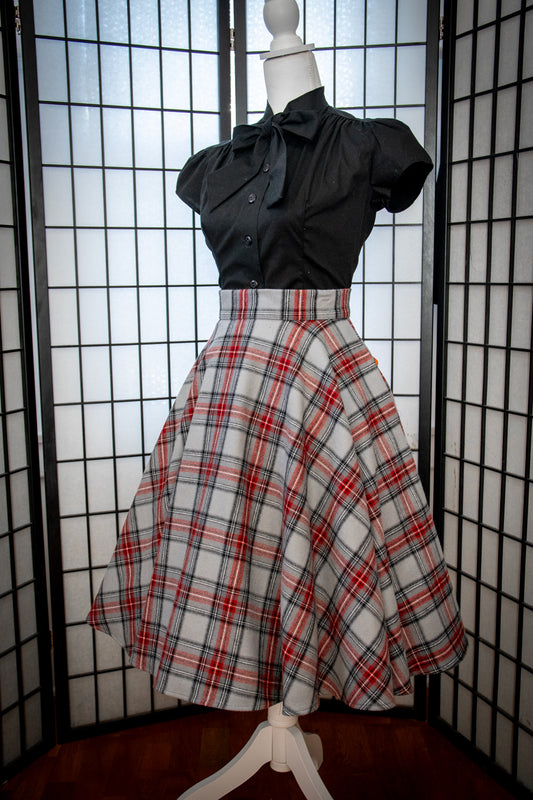 Haute Circle Skirt - Flannel, Grey Plaid