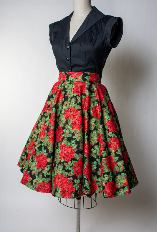 Haute Circle Skirt - Poinsettias *sale