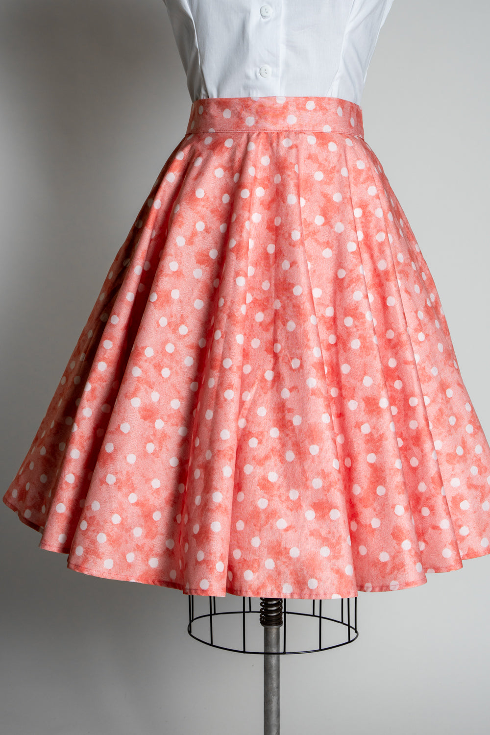 Circle Skirt - Watercolor Dot, Coral