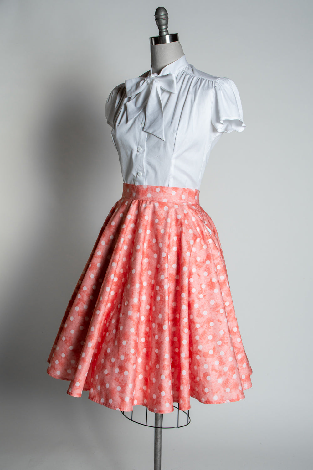 Circle Skirt - Watercolor Dot, Coral