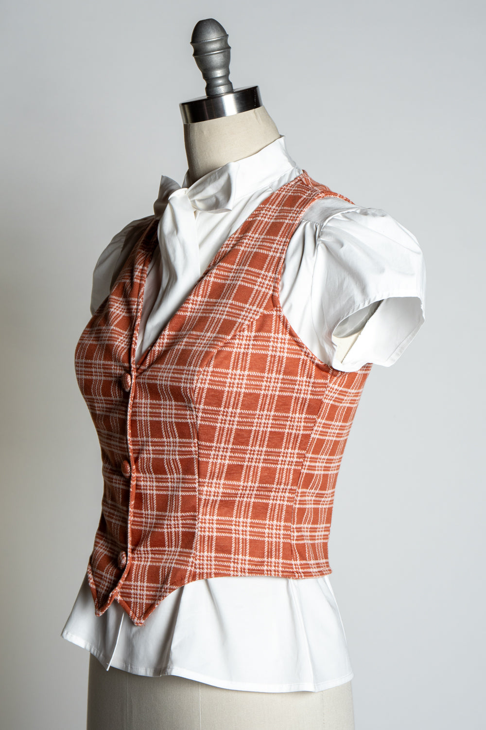 Veronica Vest- Spice Plaid