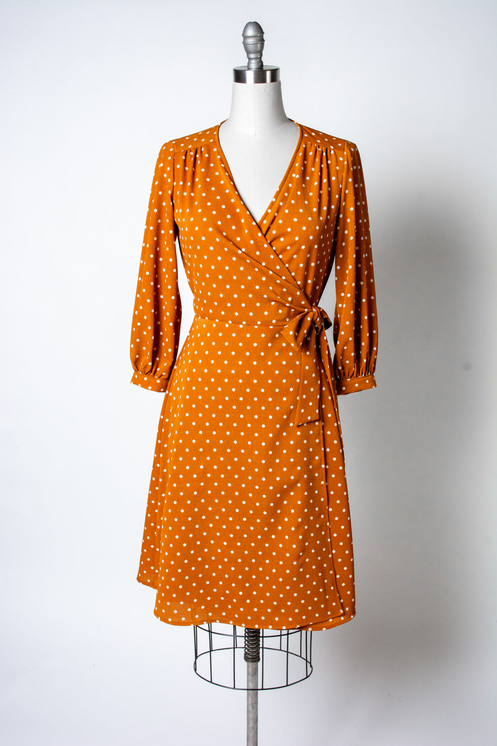 Rita Dress- Mustard Dot