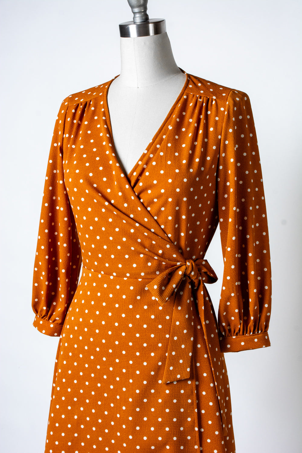 Rita Dress- Mustard Dot