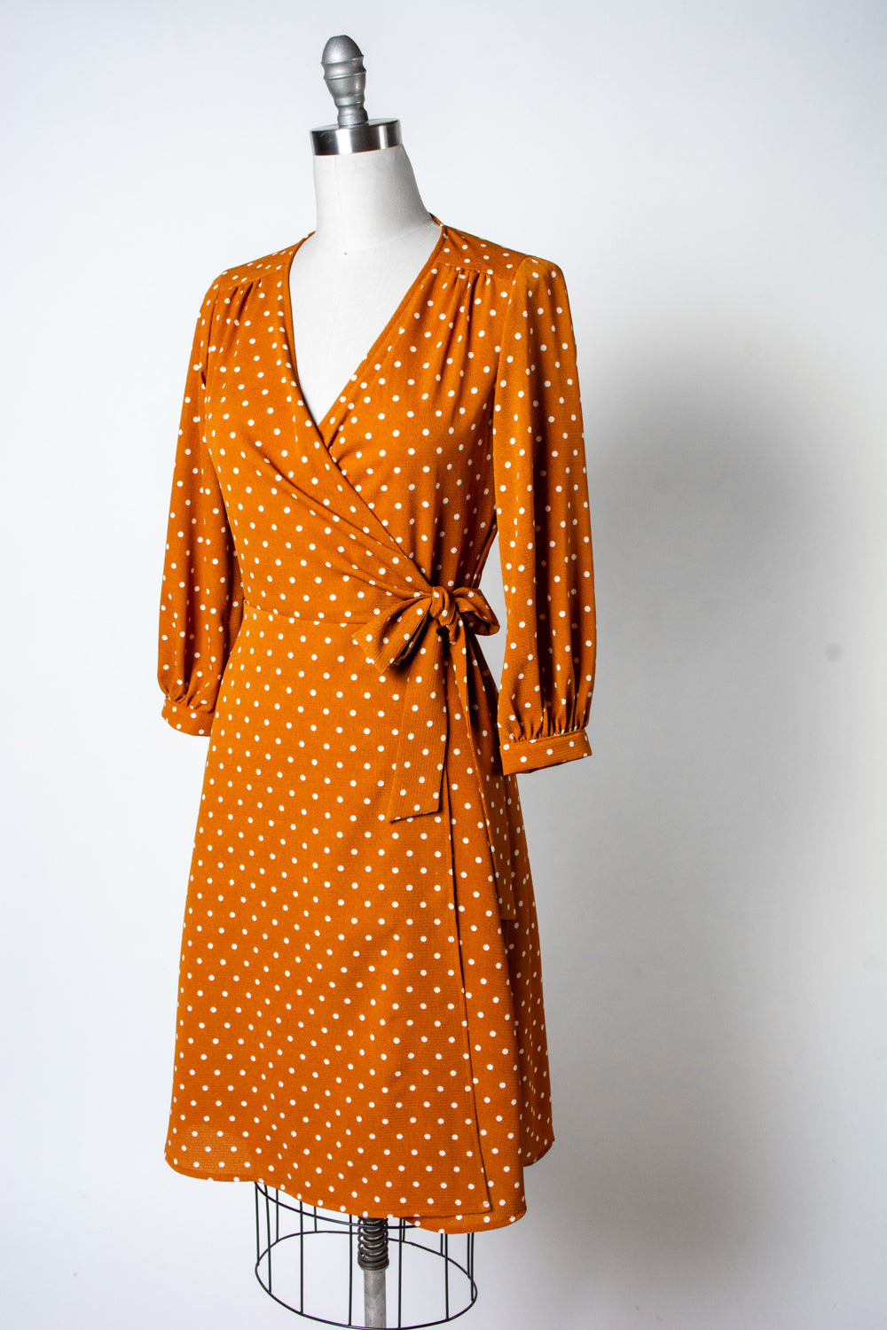 Rita Dress- Mustard Dot