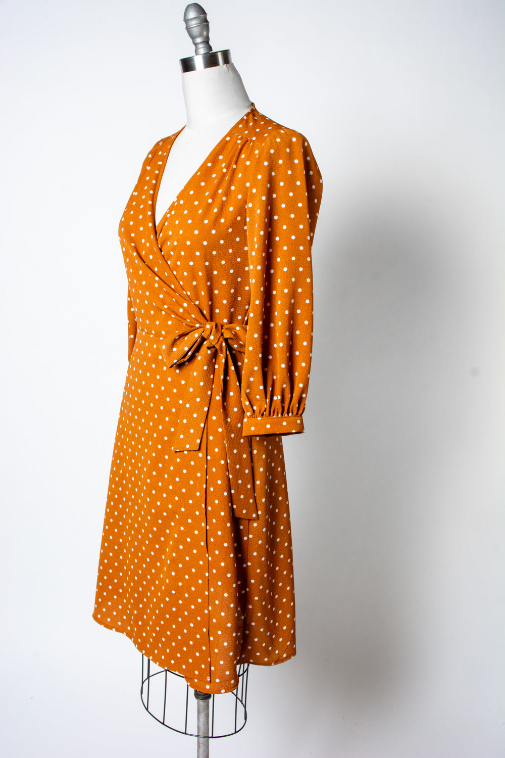 Rita Dress- Mustard Dot