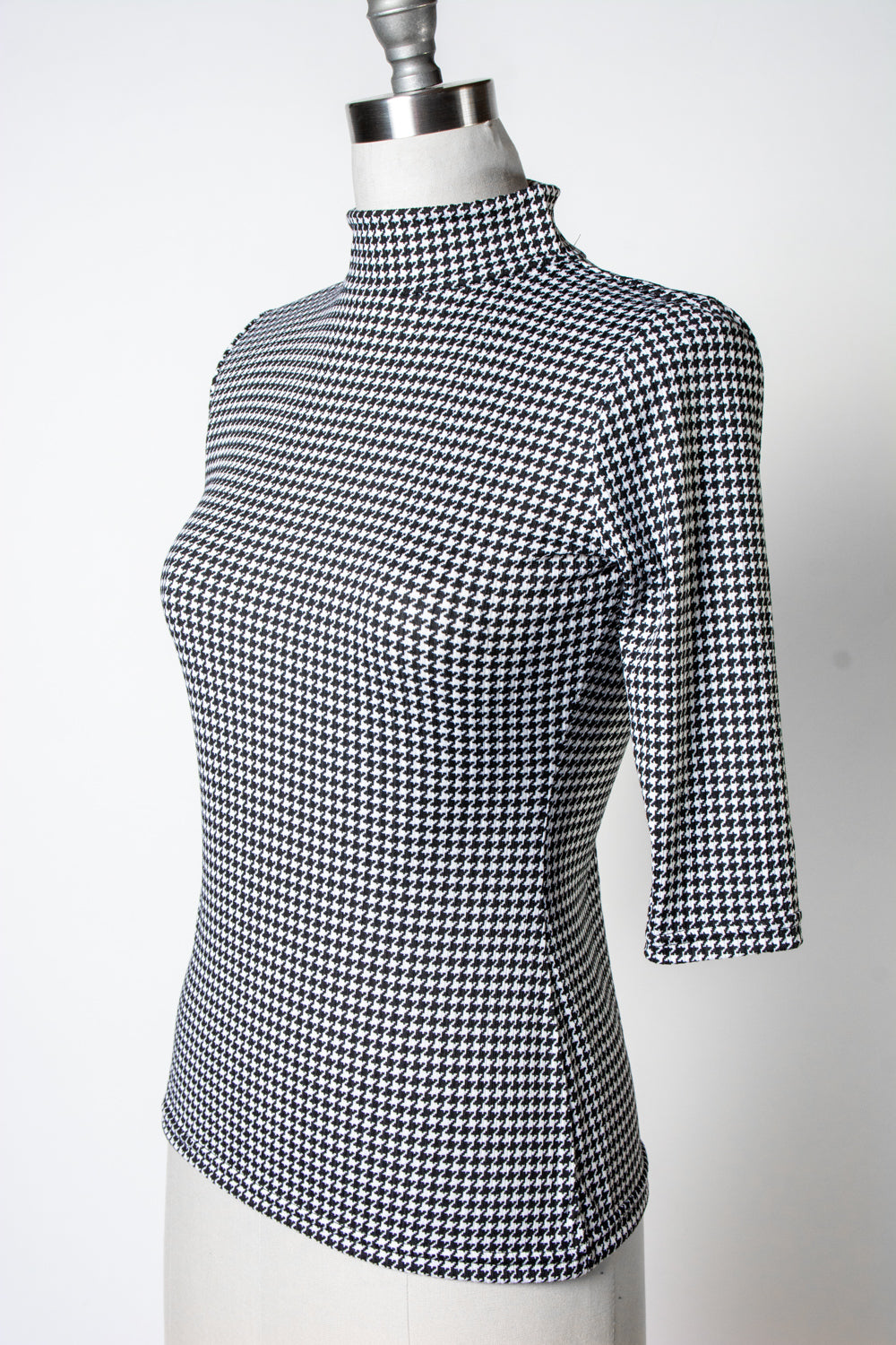 Denise Top 3/4 Sleeve - Mini Houndstooth