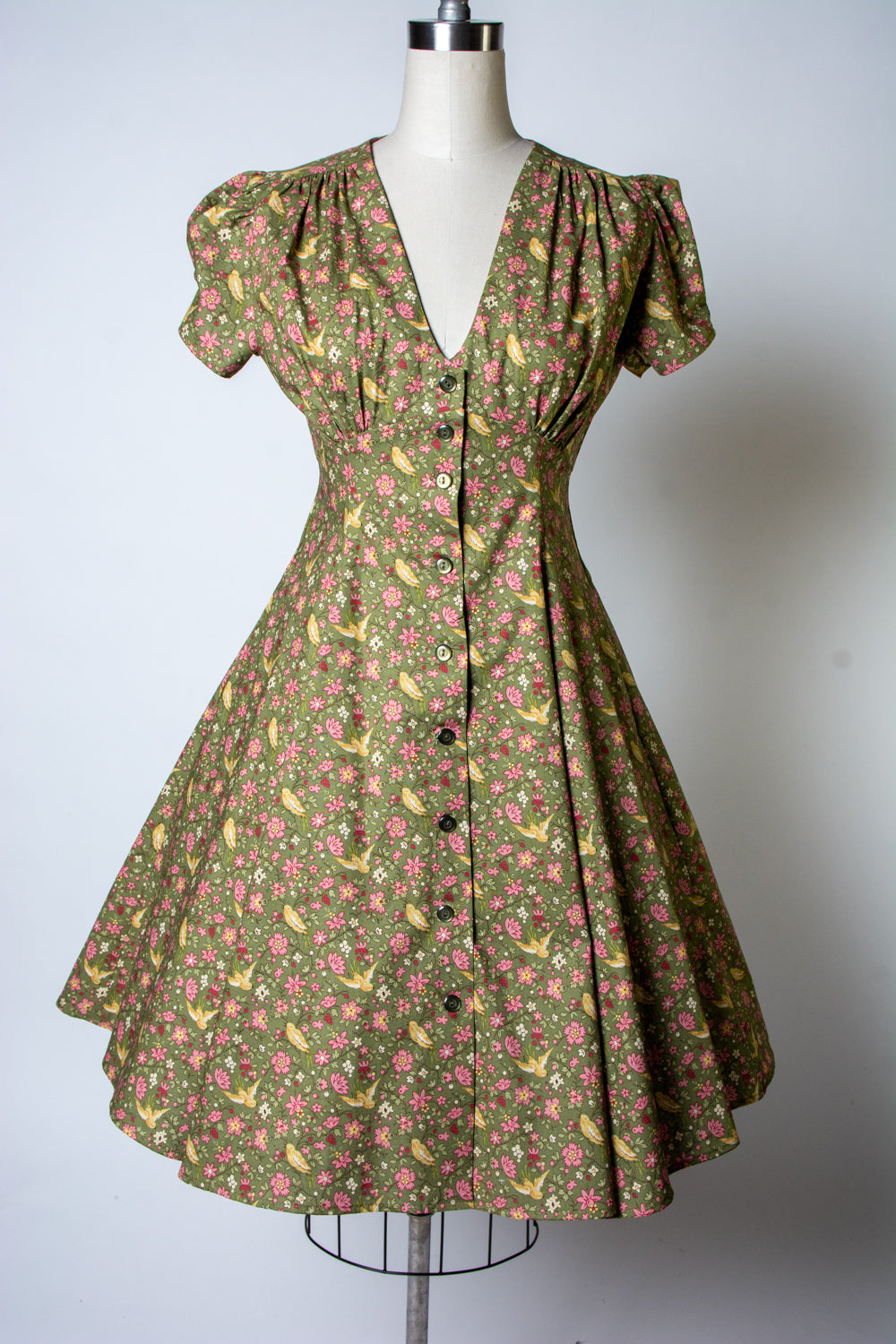 Millie Dress - Olive Birds *sale