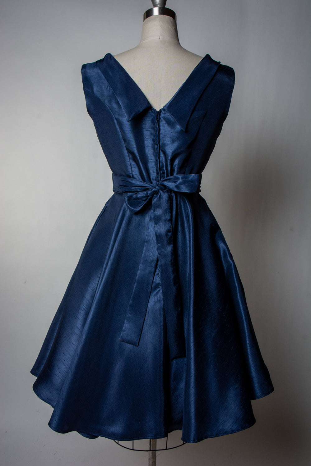 Suzette Dress - Shantung, Navy