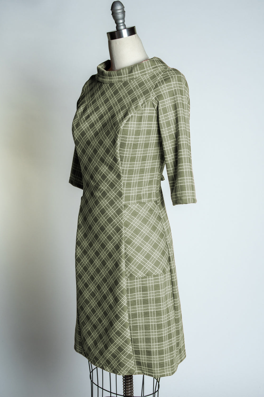 Dana Dress- Sage Plaid