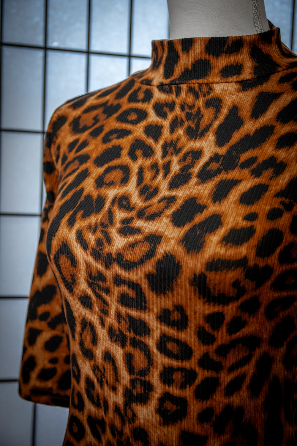 Denise Top 3/4 Sleeve - Leopard Rib Knit