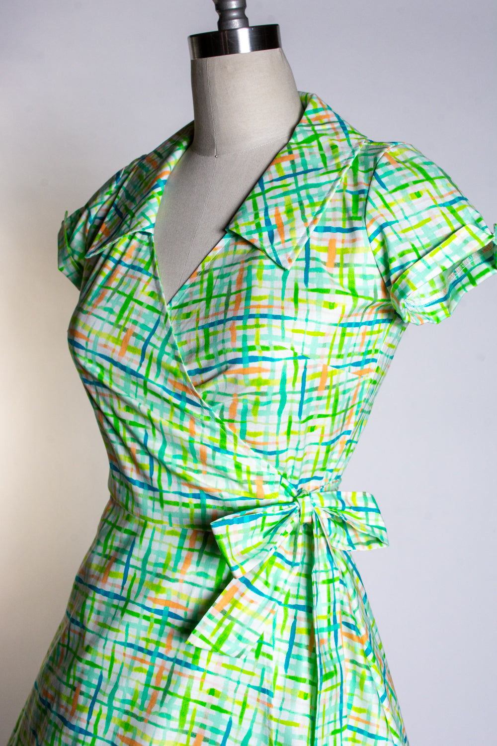 Diane Wrap Dress- Squiggly Plaid *sale