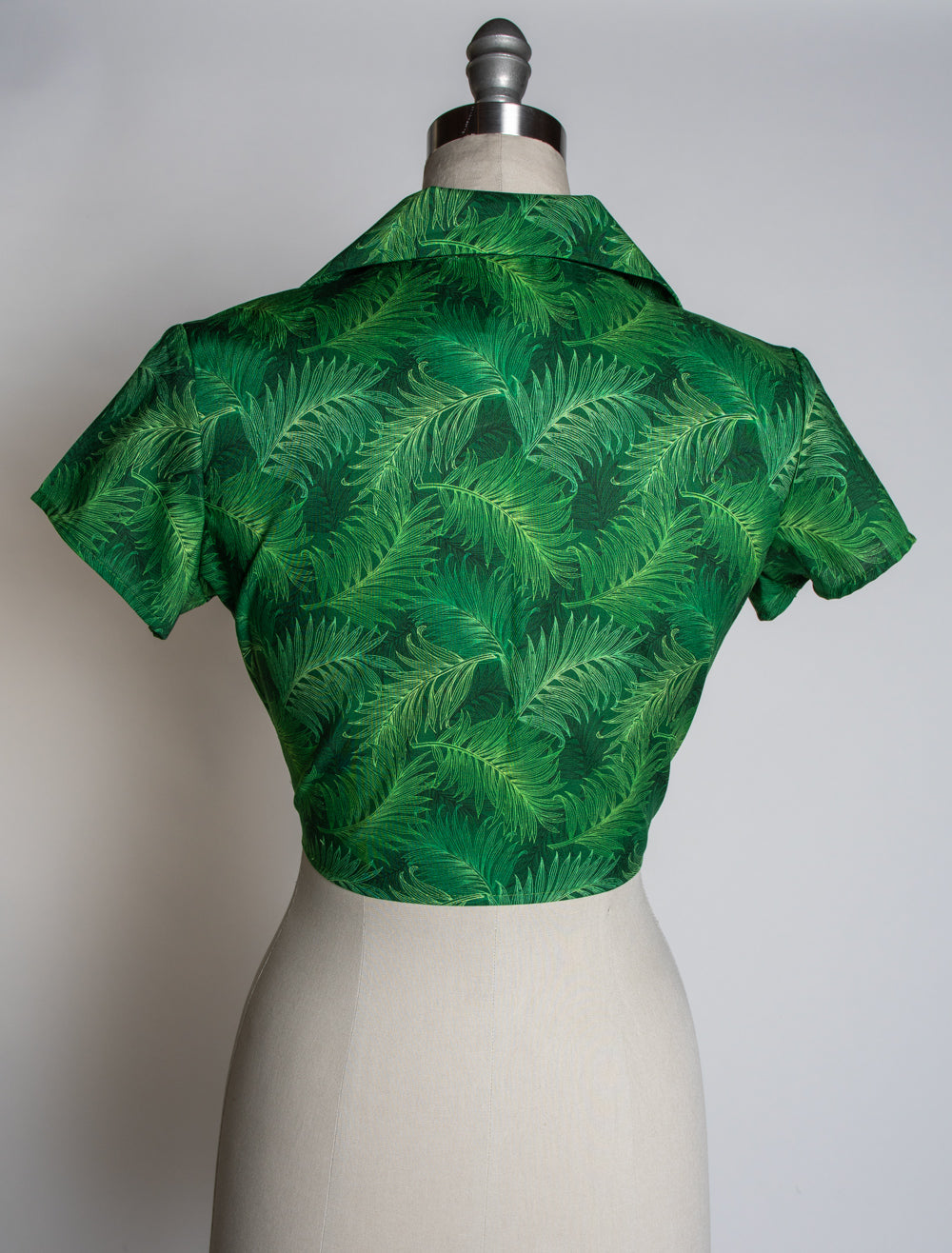 Ellie Tie Top Blouse - Green Ferns