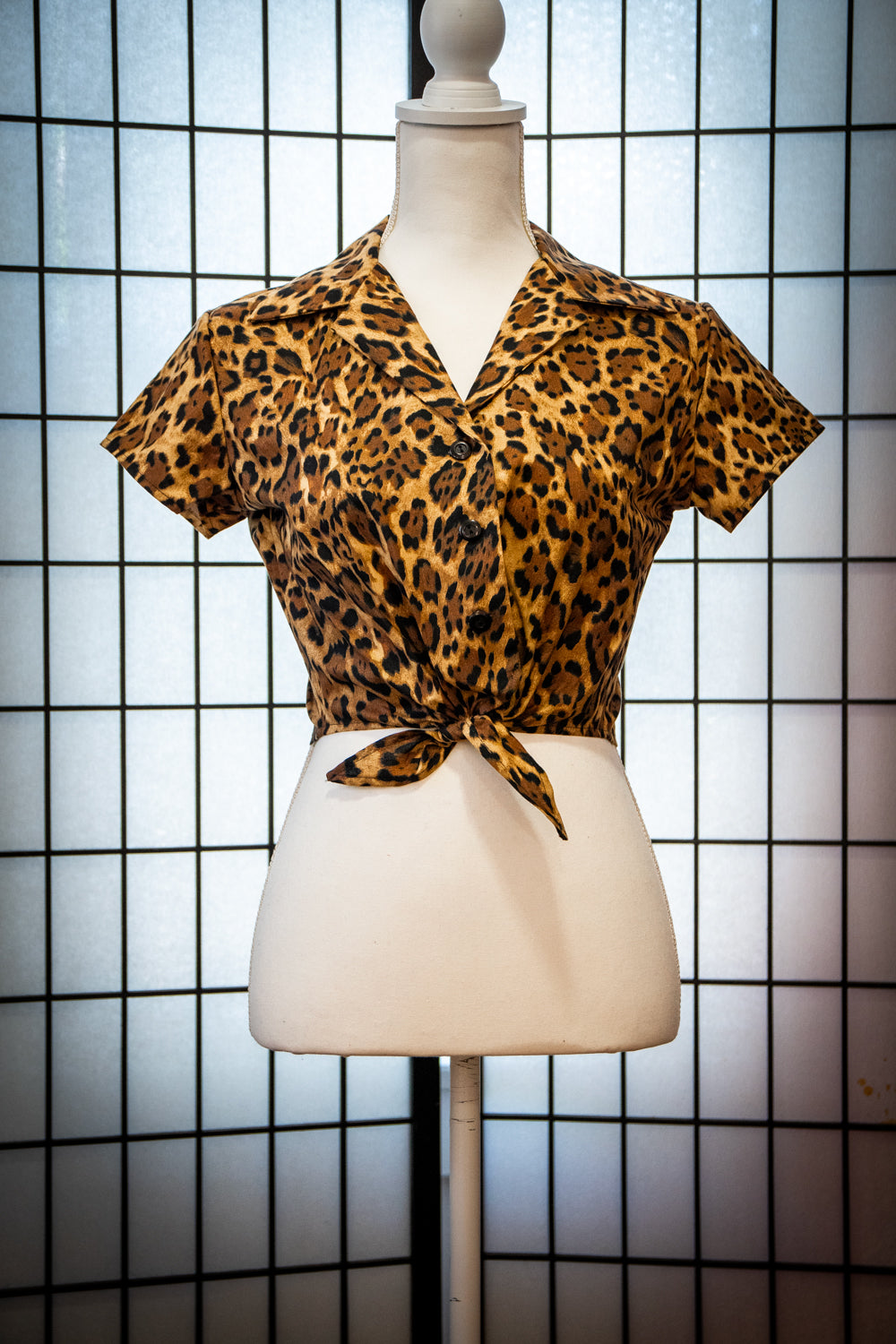 Ellie Tie Top Blouse - Leopard