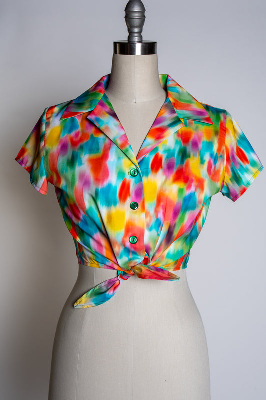 Ellie Tie Top Blouse - Technicolor