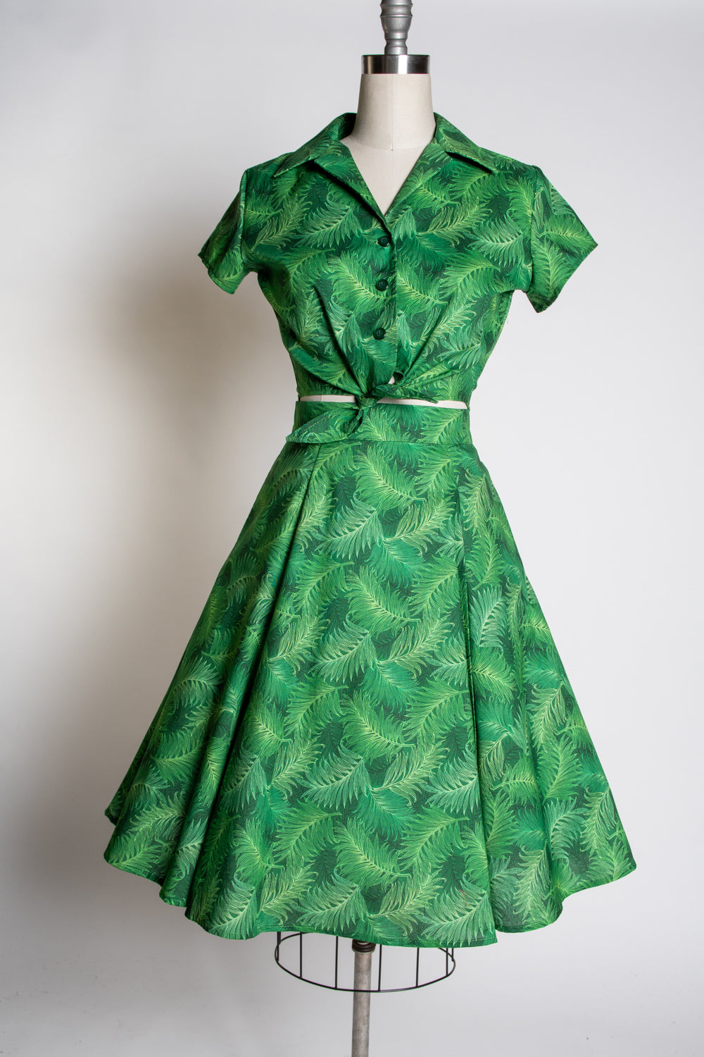 Twirl Skirt- Green Ferns