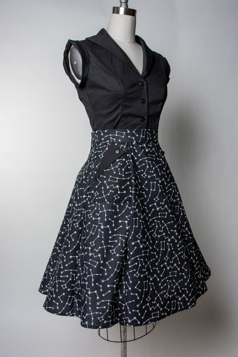 Twirl Skirt- Black Constellations (glow-in-the-dark)