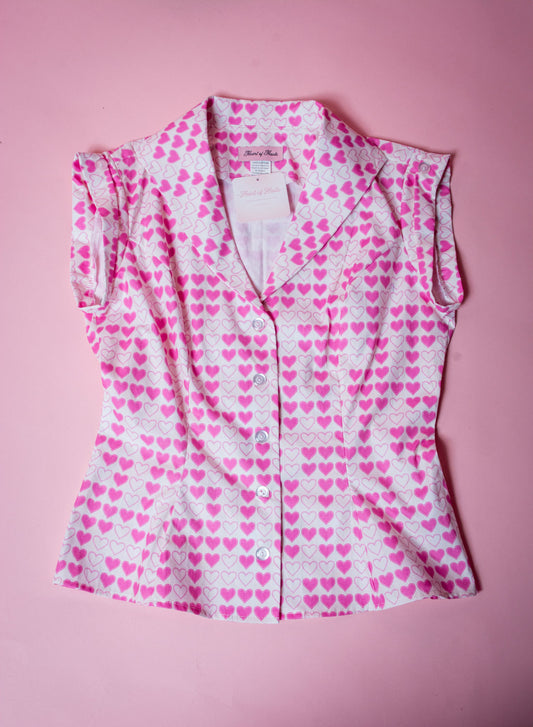 Erika Blouse - Pink Hearts