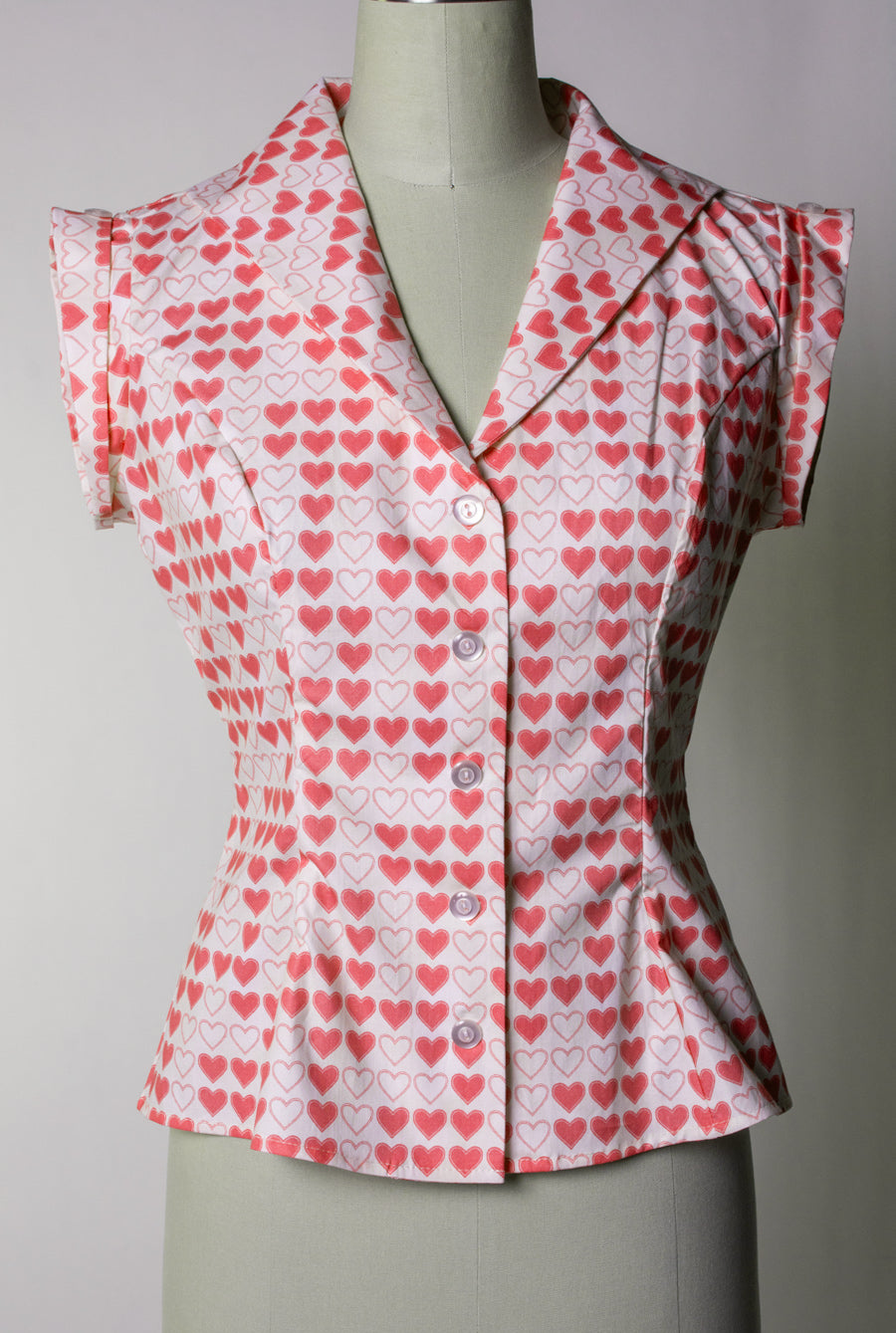 Erika Blouse - Red Hearts