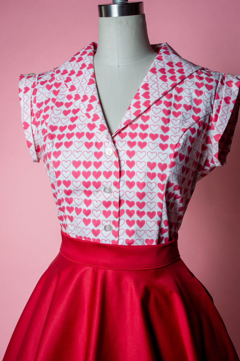 Erika Blouse - Red Hearts