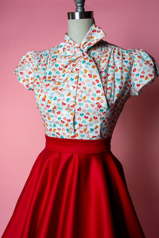 Estelle Blouse - Conversation Hearts