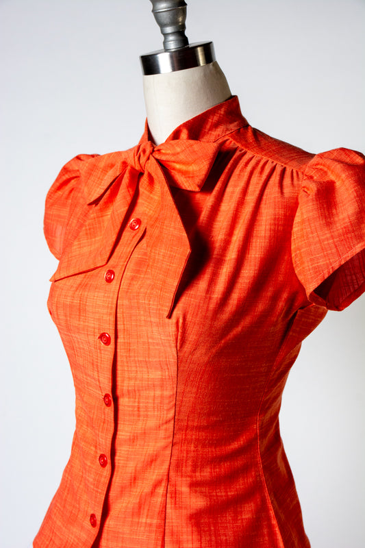 Estelle Blouse - Linen Look, Orange