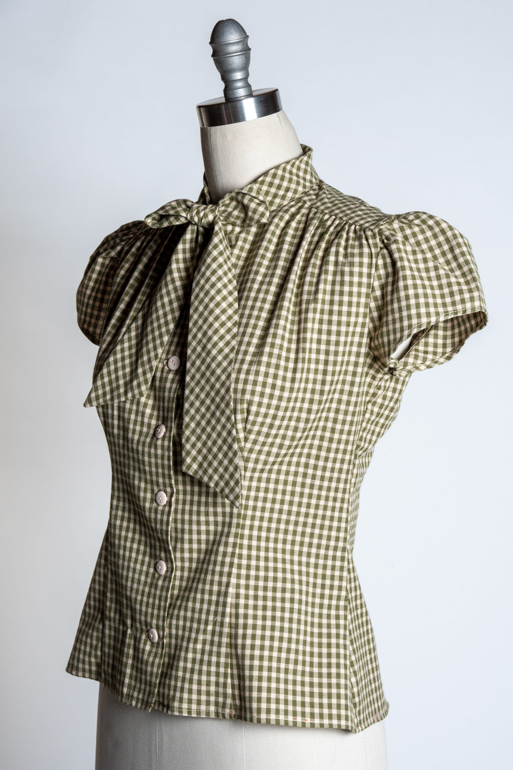 Estelle Blouse - Olive Gingham