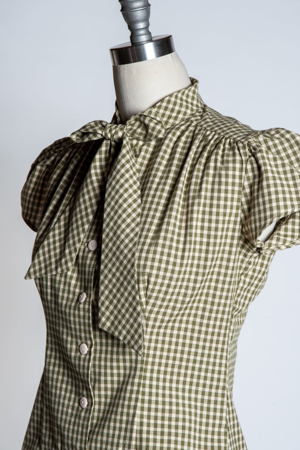 Estelle Blouse - Olive Gingham