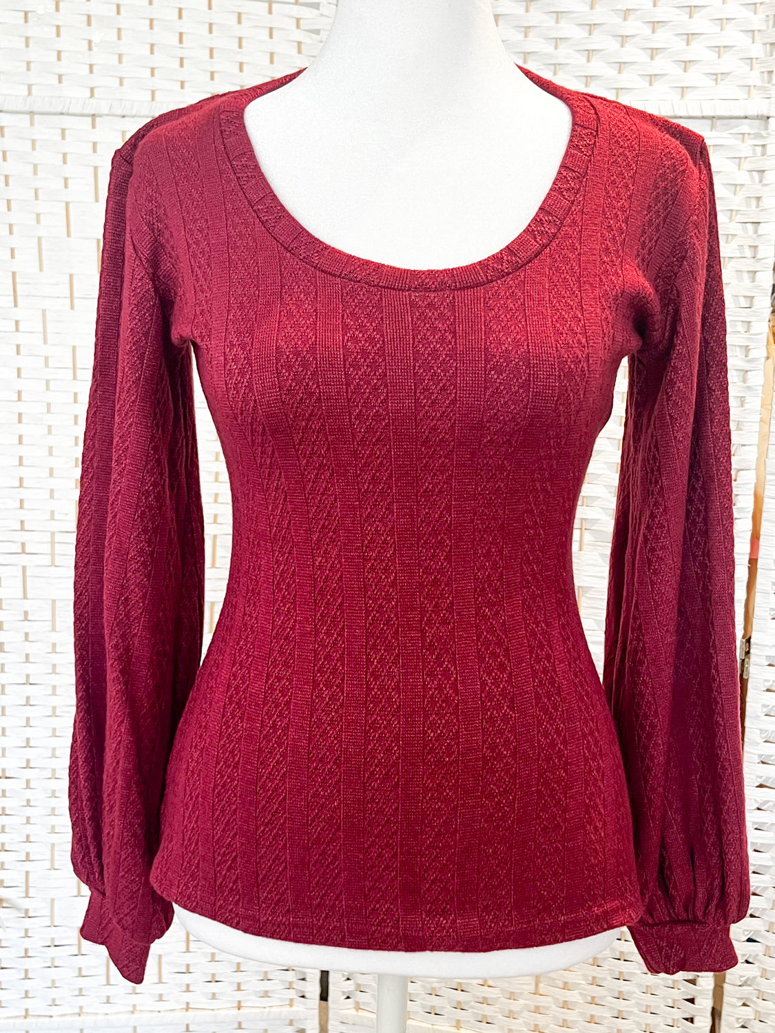 Grace Top - Pointelle, Merlot