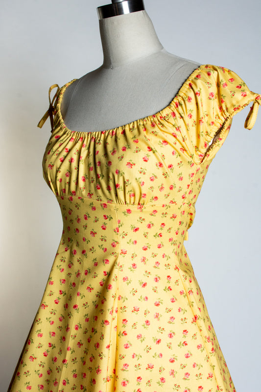 Hilda Dress - Little Roses, Canary *sale