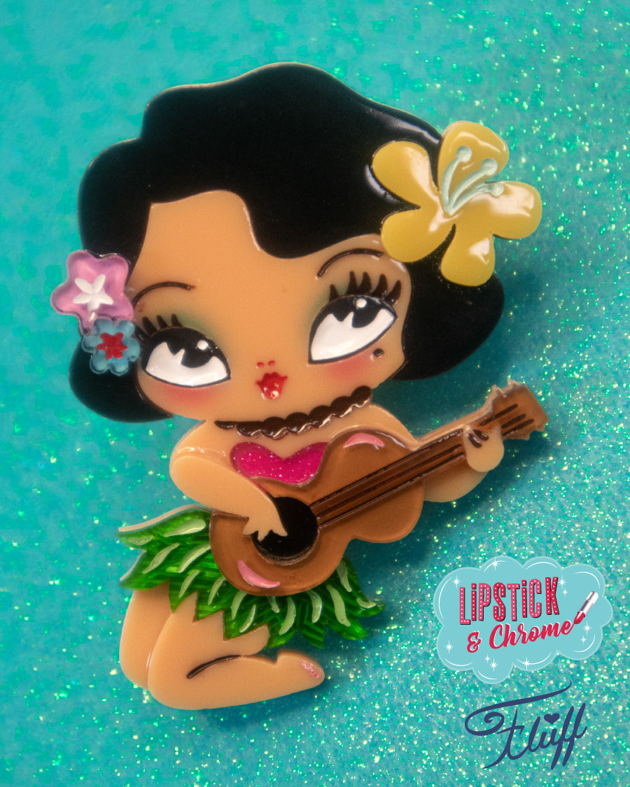 Tiki Hula Girl Brooch by Miss Fluff x Lipstick & Chrome