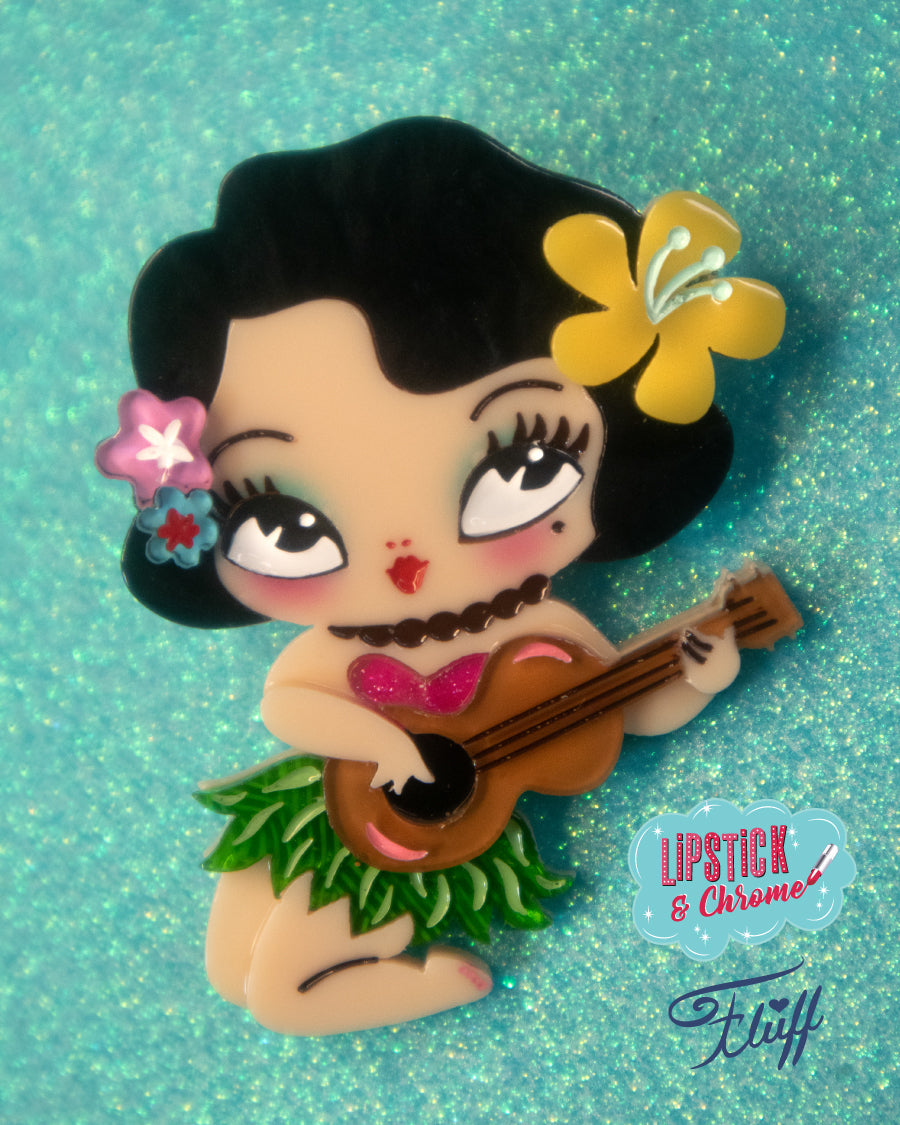 Tiki Hula Girl Brooch by Miss Fluff x Lipstick & Chrome