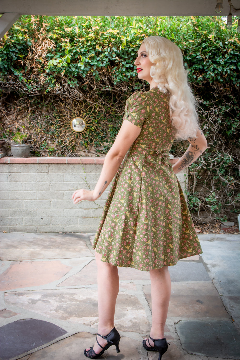 Millie Dress - Olive Birds *sale