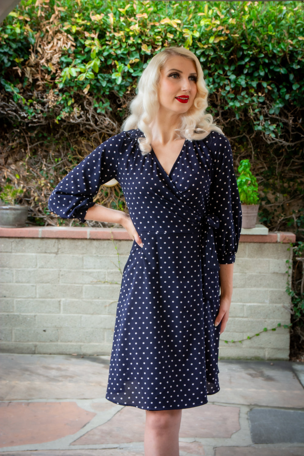 Rita Dress- Navy Dot