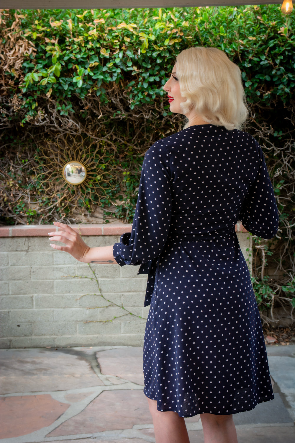 Rita Dress- Navy Dot