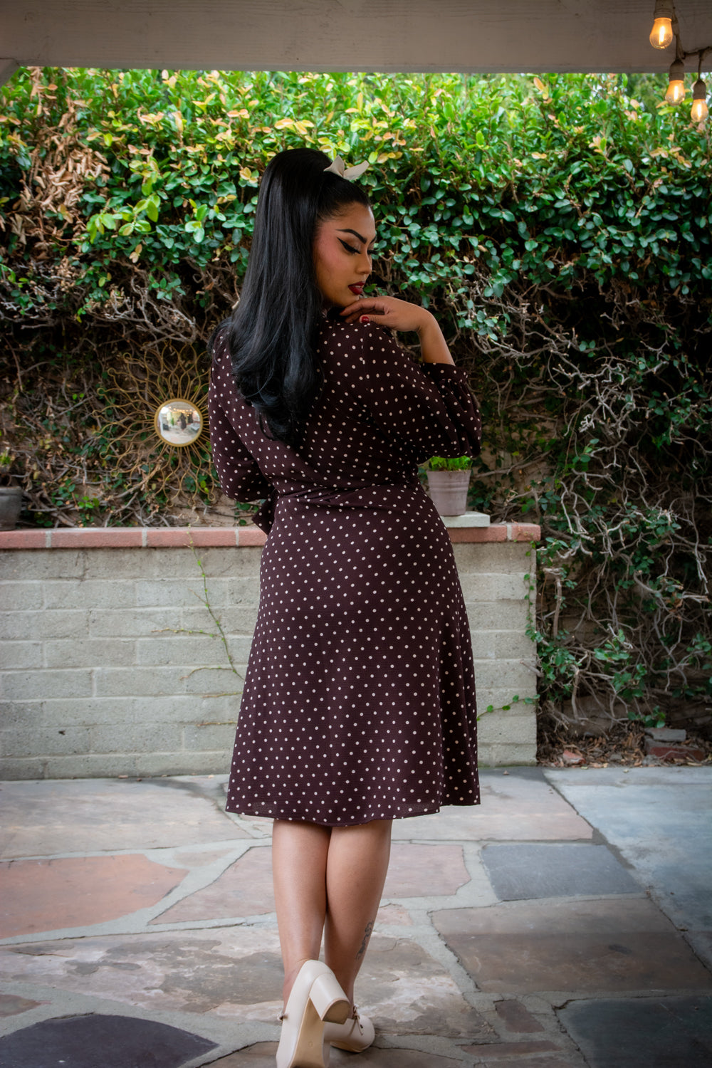 Rita Dress- Chocolate Dot