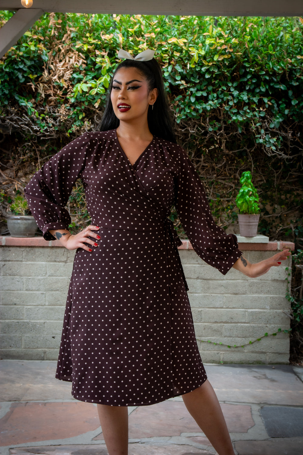 Rita Dress- Chocolate Dot