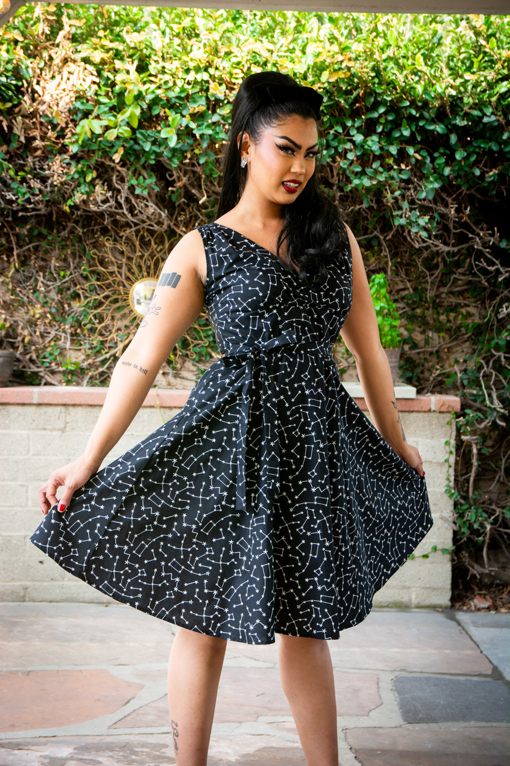 Marie Dress - Black Constellations