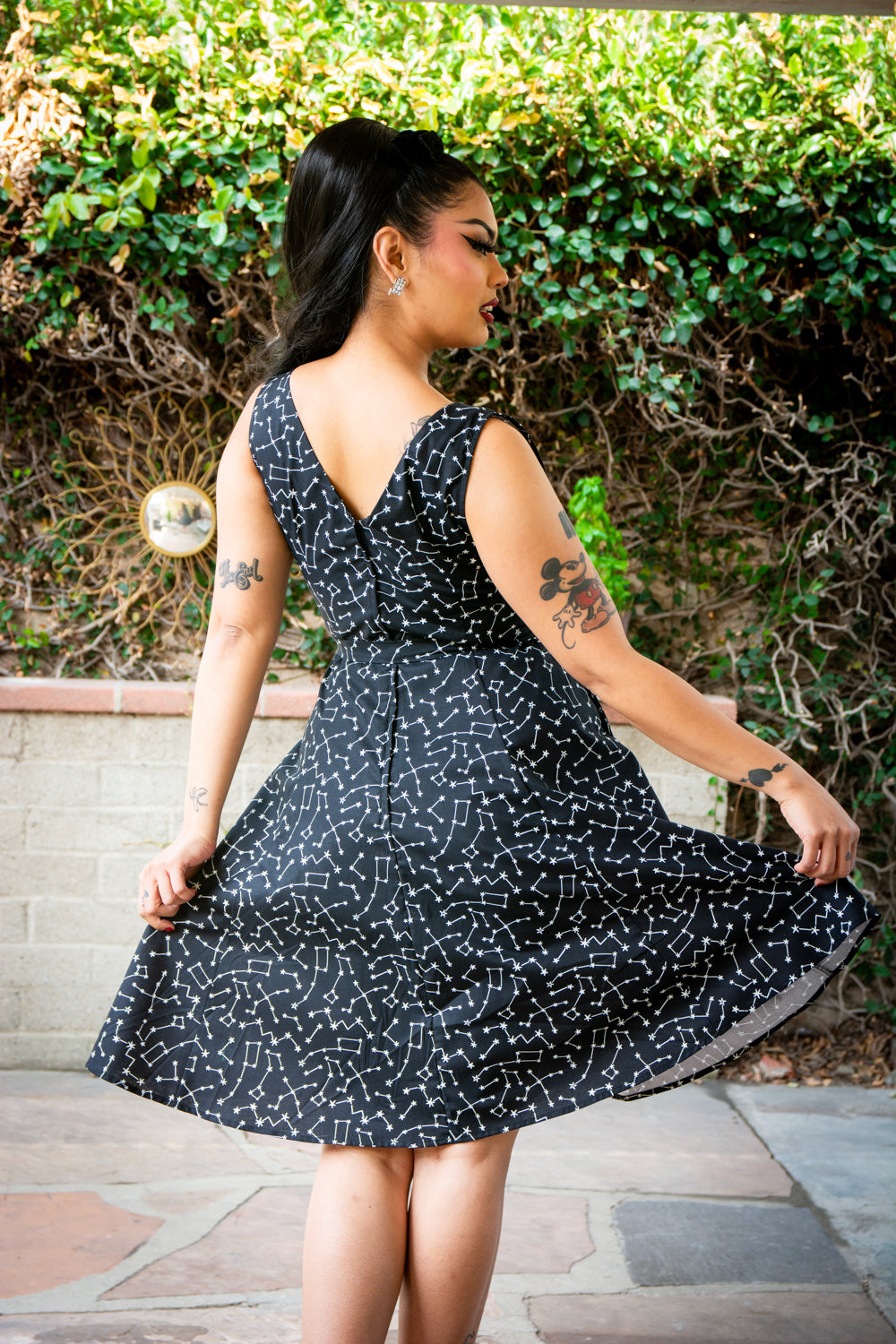 Marie Dress - Black Constellations