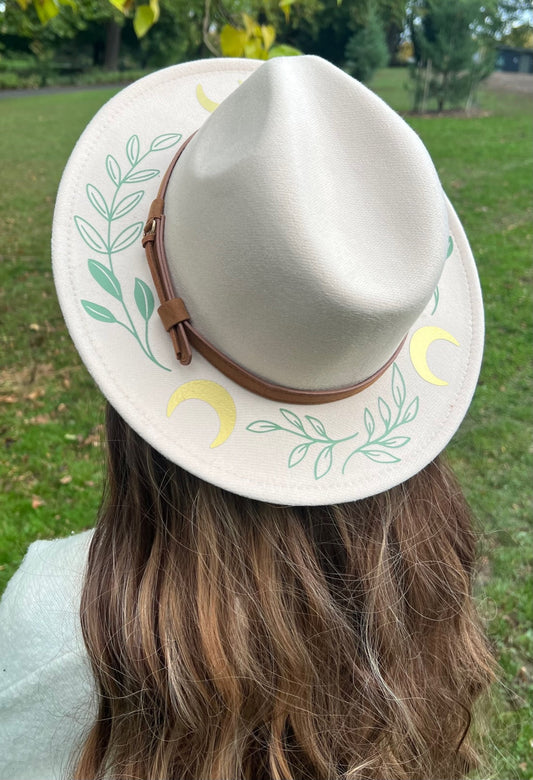 Fox & Fable - Vegan Felt Wide Brim Hat - Cream - Fern Moon