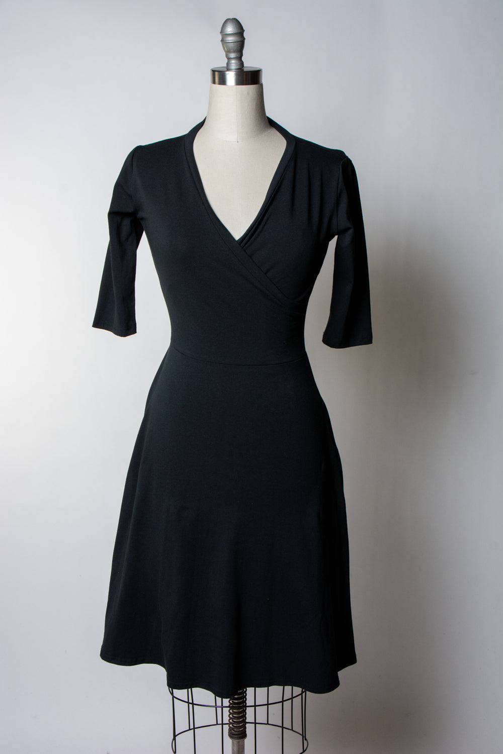 Joanie Knit Dress 3/4 Sleeve - Black