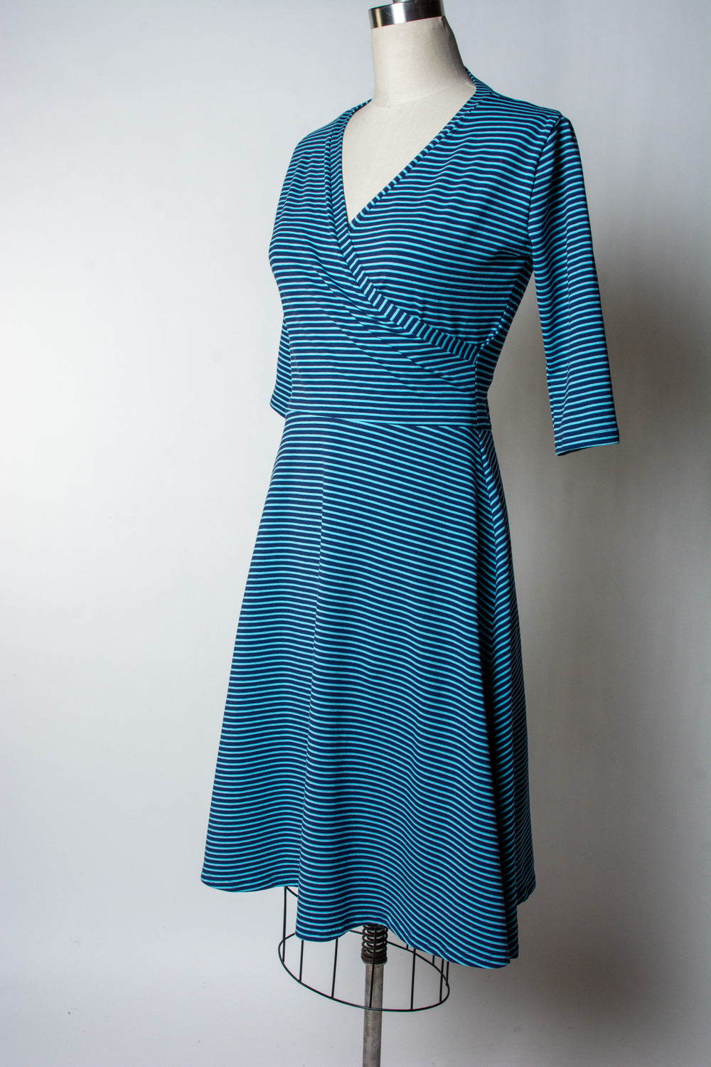 Joanie Knit Dress 3/4 Sleeve - Blue + Navy Stripe *sale