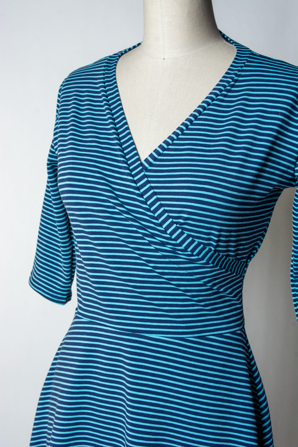 Joanie Knit Dress 3/4 Sleeve - Blue + Navy Stripe *sale